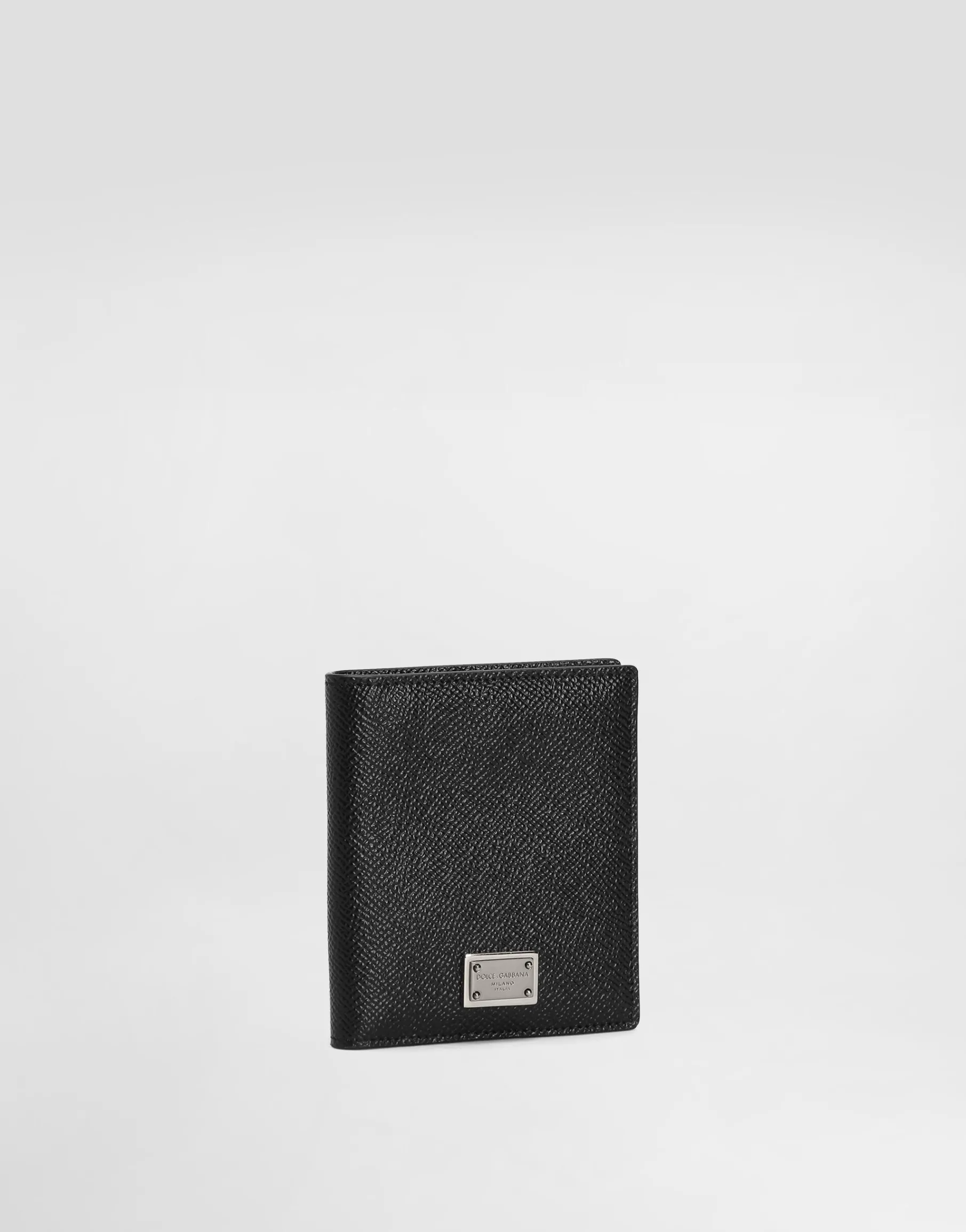 Dauphine-print calfskin bifold card holder