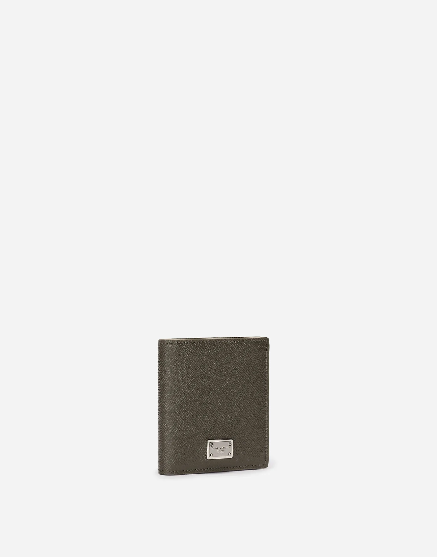 Dauphine-print calfskin bifold card holder