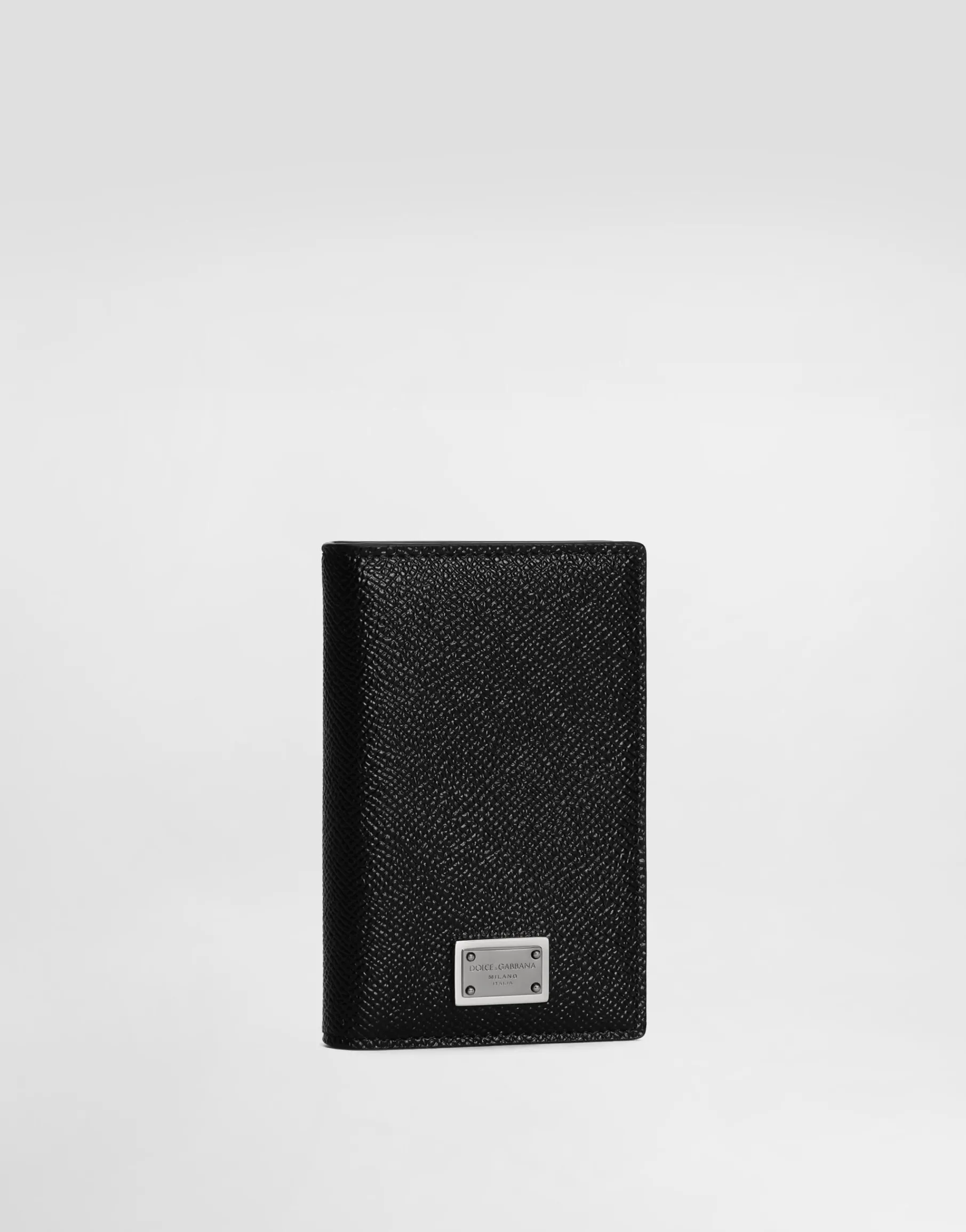 Dauphine-print calfskin bifold card holder