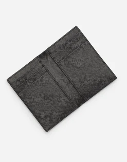 Dauphine-print calfskin bifold card holder