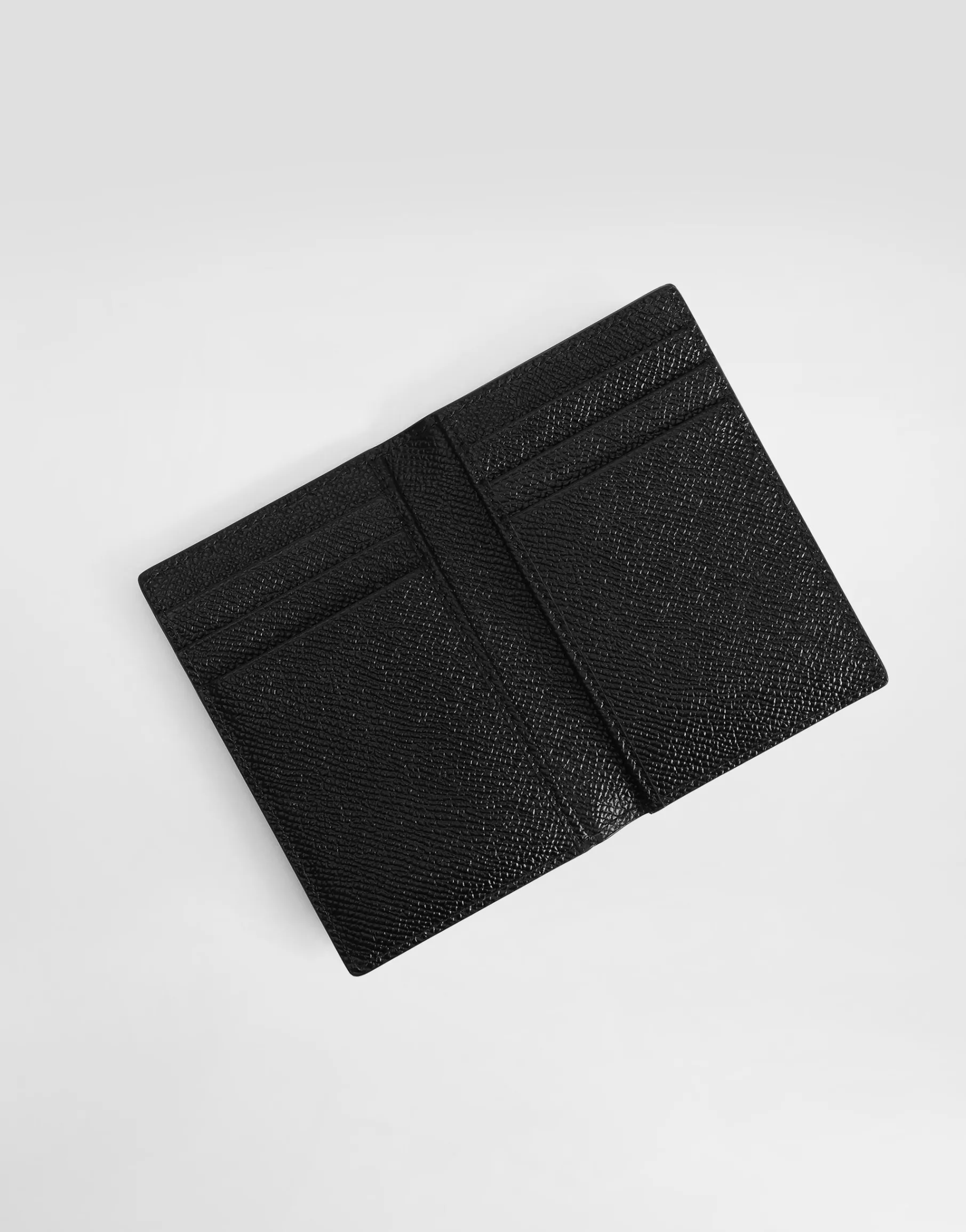 Dauphine-print calfskin bifold card holder