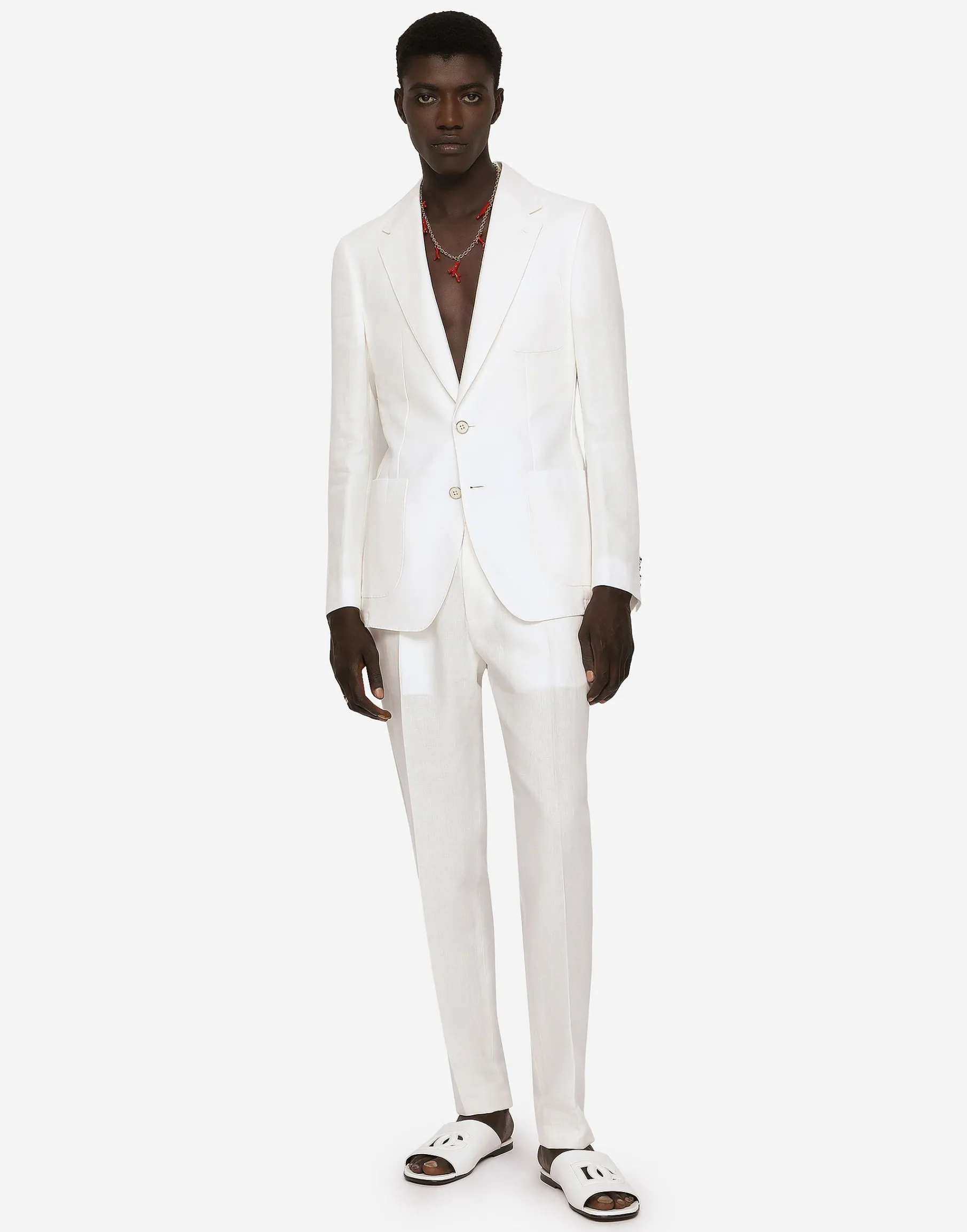 Deconstructed linen jacket