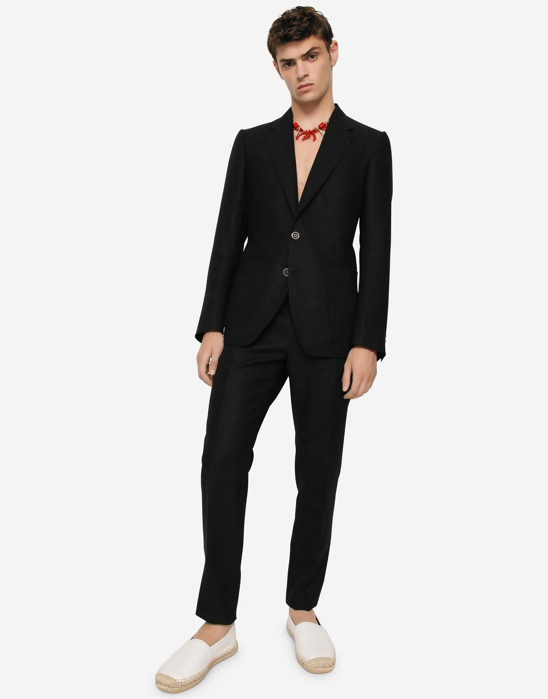 Deconstructed linen jacket