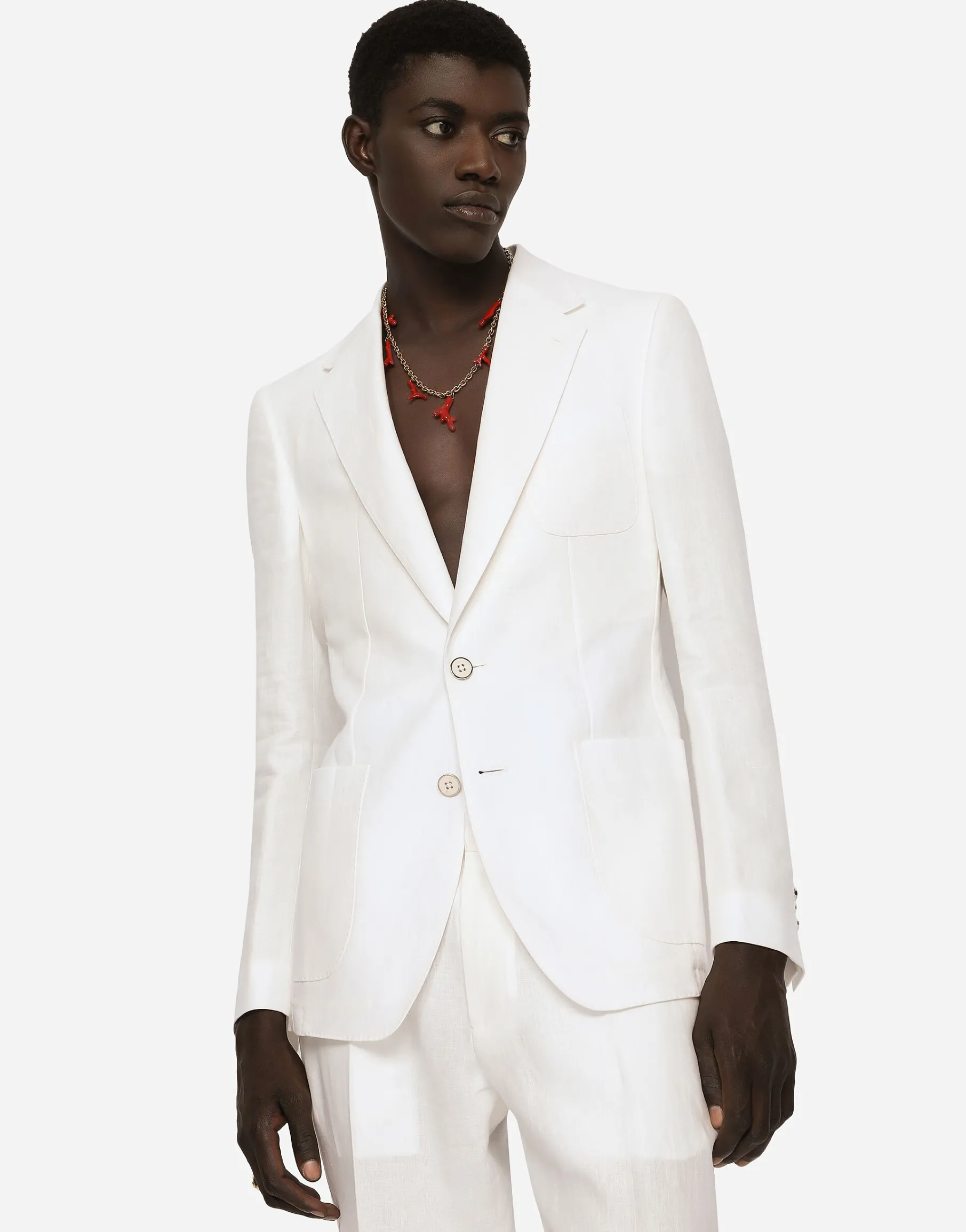 Deconstructed linen jacket