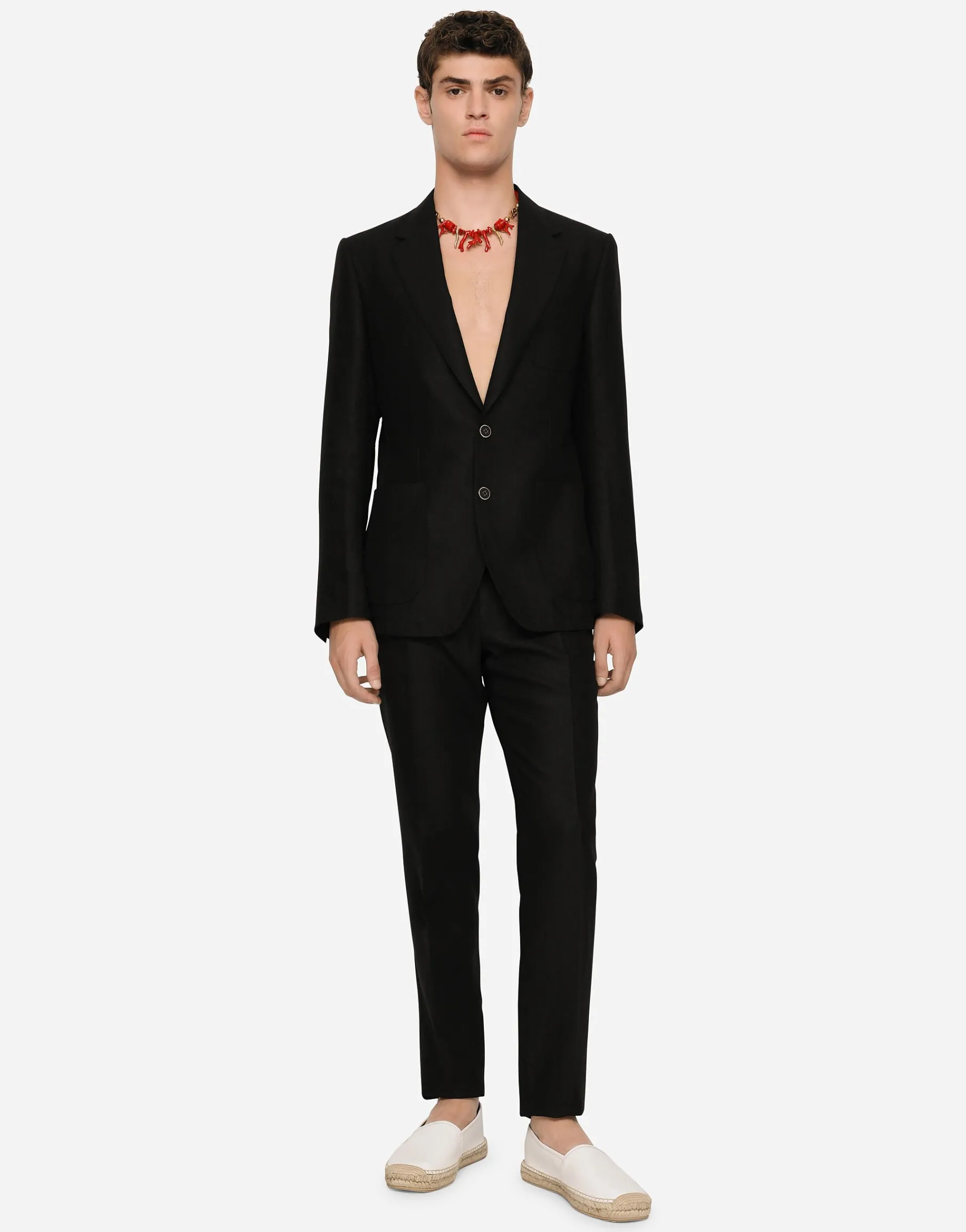 Deconstructed linen jacket