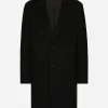 Deconstructed single-breasted wool coat