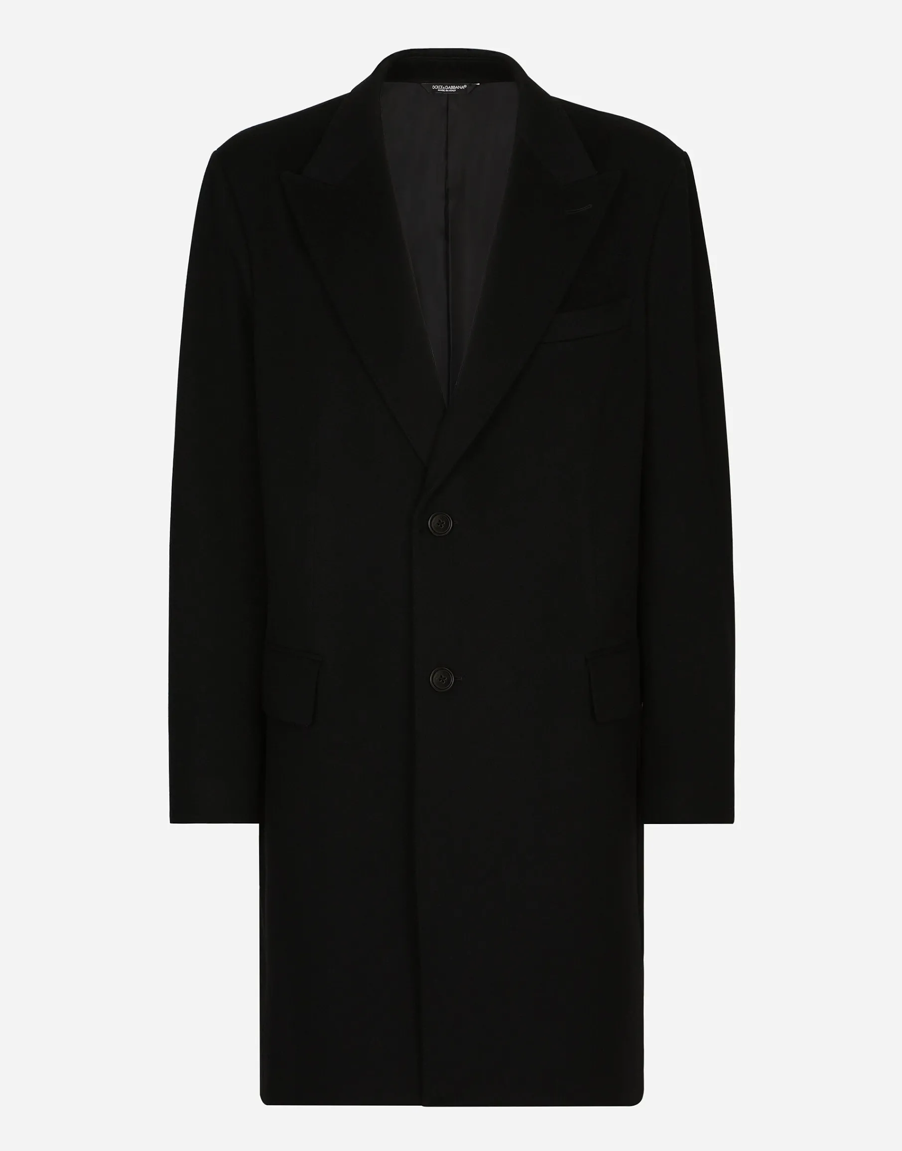 Deconstructed single-breasted wool coat