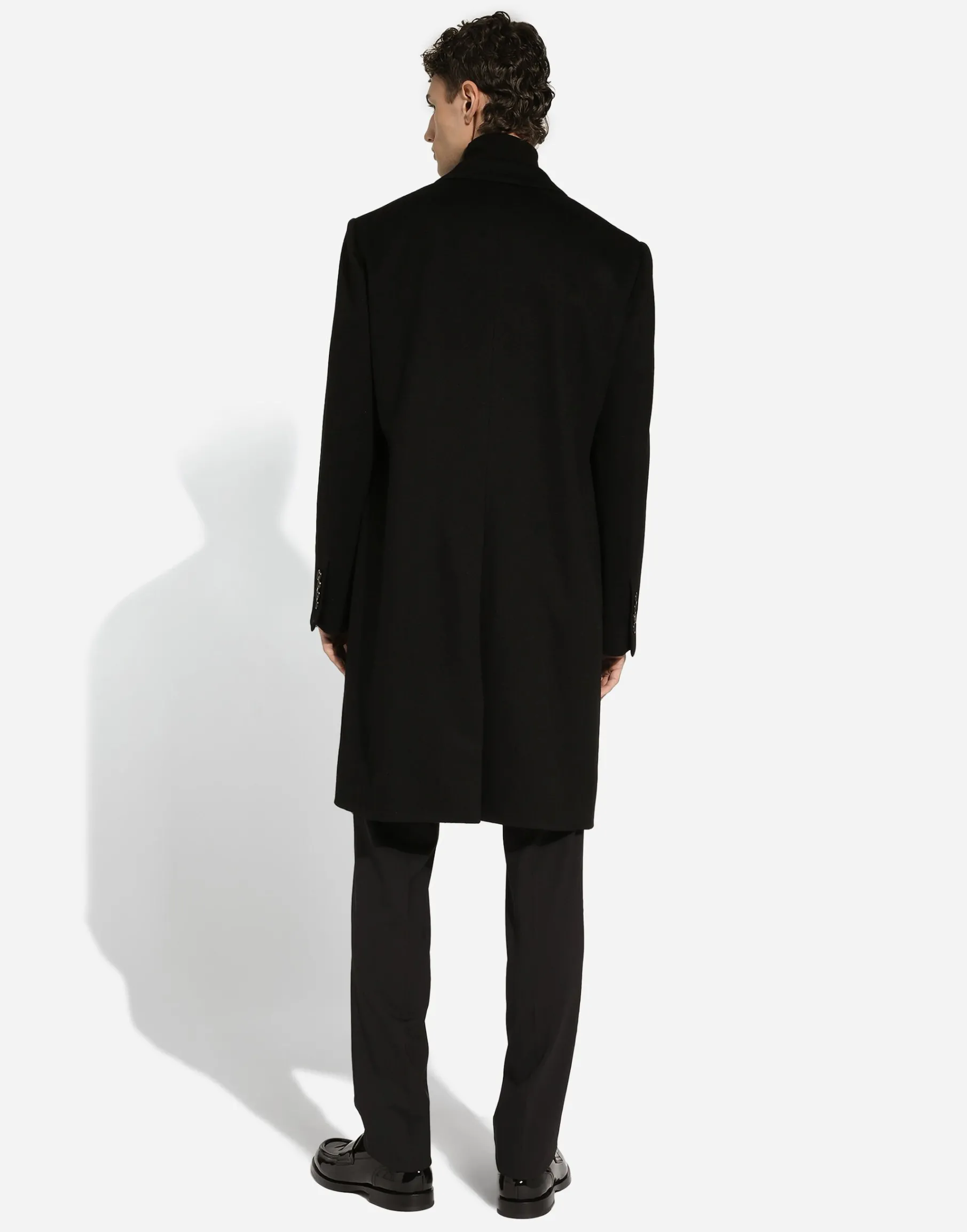 Deconstructed single-breasted wool coat