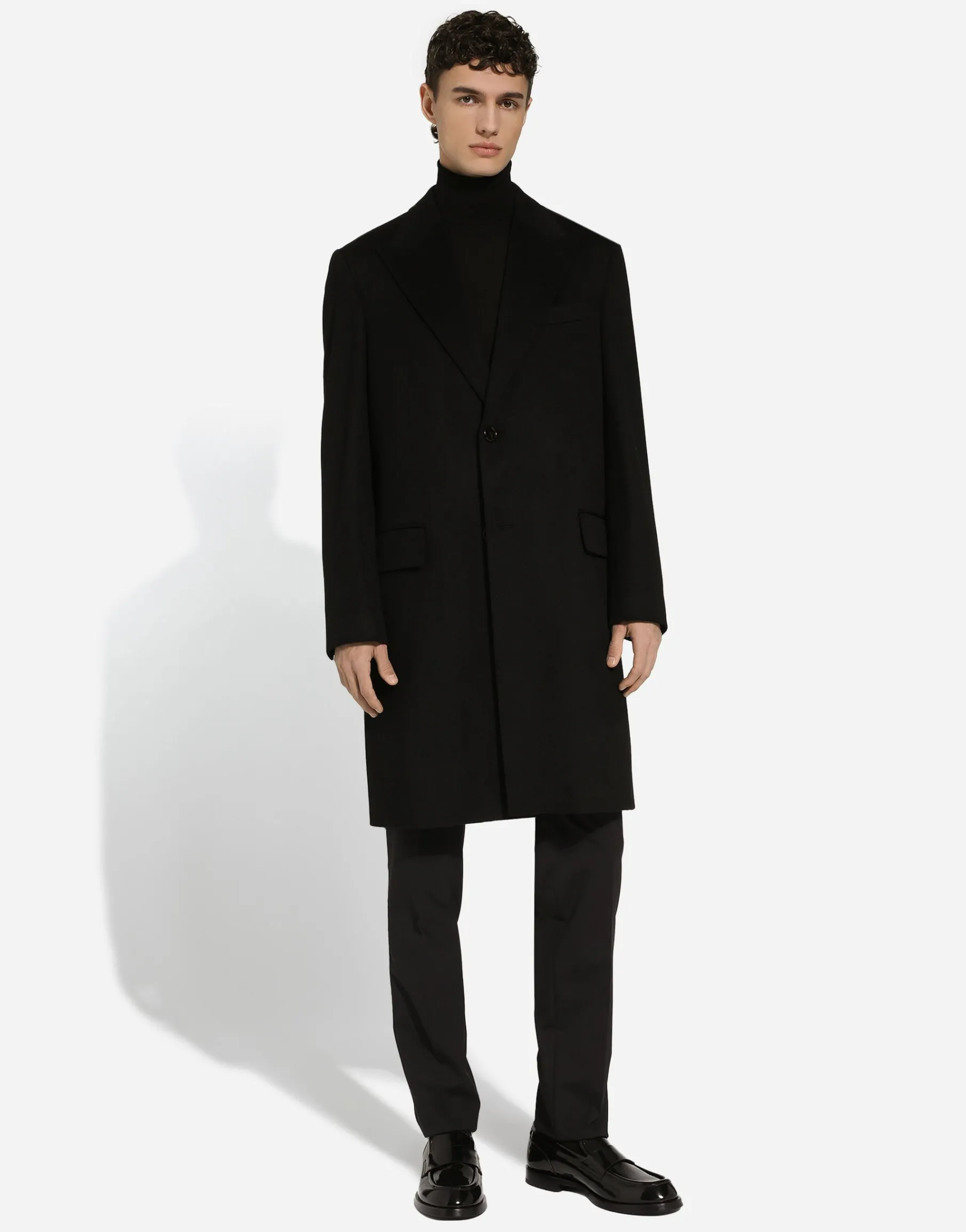 Deconstructed single-breasted wool coat