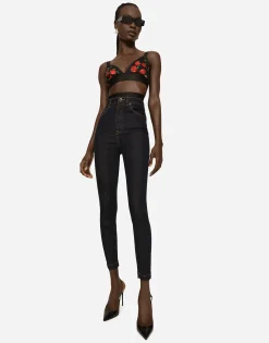 Deep blue stretch denim Grace jeans