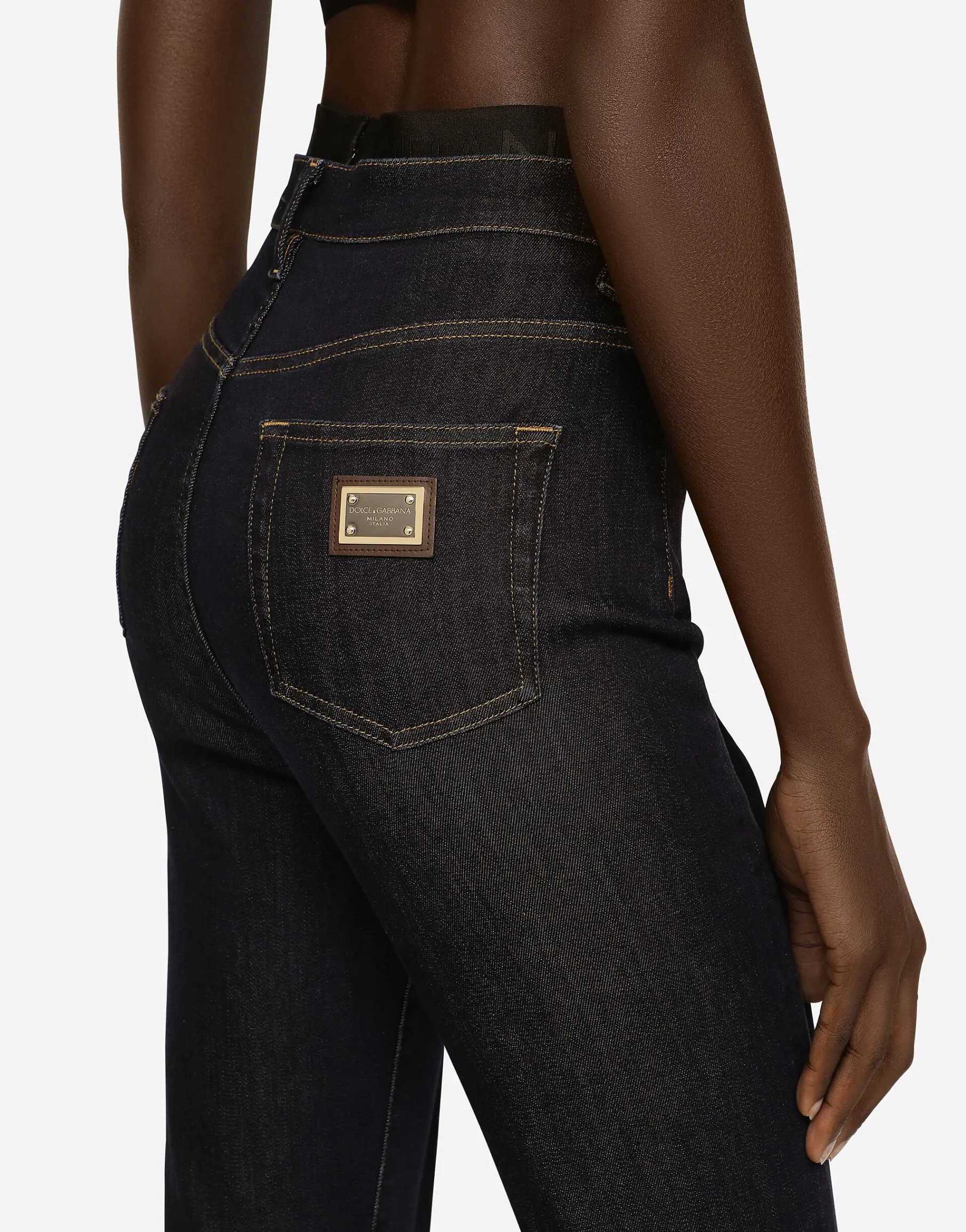 Deep blue stretch denim Grace jeans