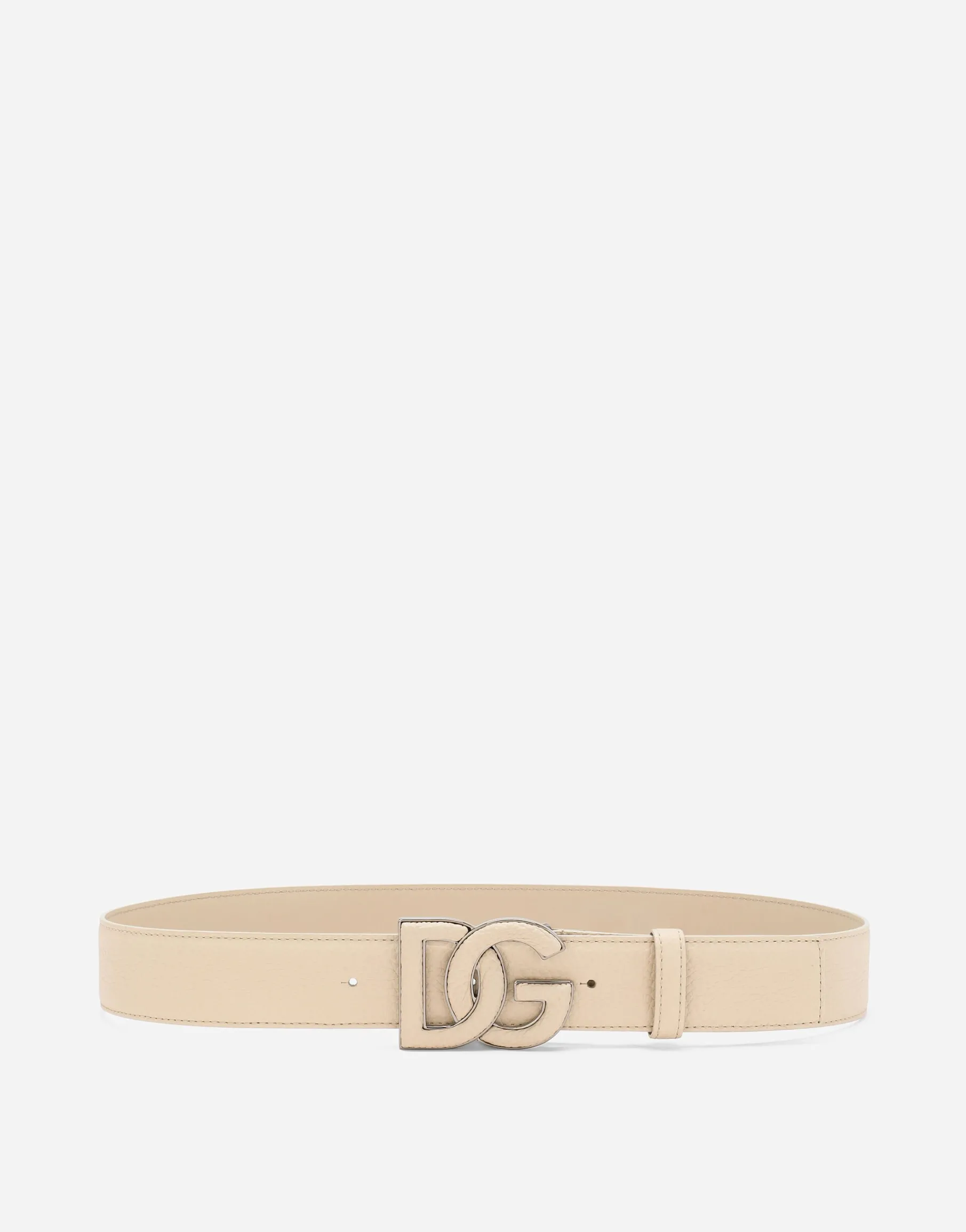 Deerskin-print calfskin belt with logo print