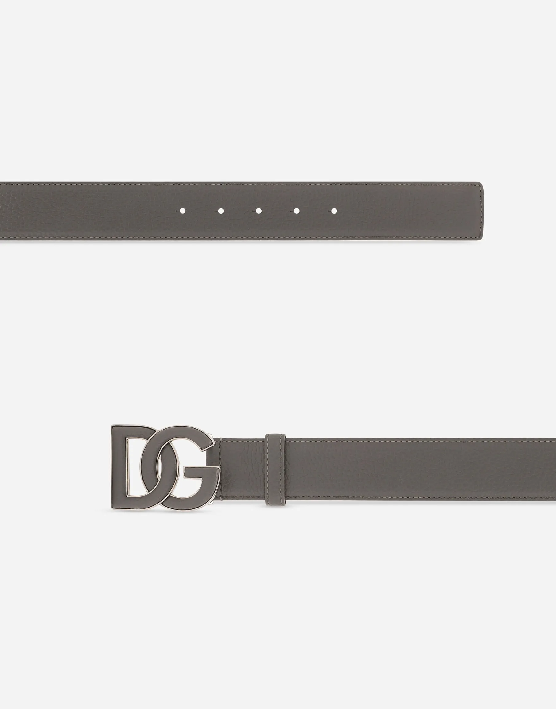 Deerskin-print calfskin belt with logo print