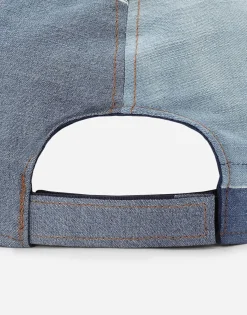 Denim baseball cap with logo tag