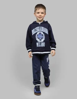 Denim jogging pants with Dolce&Gabbana logo