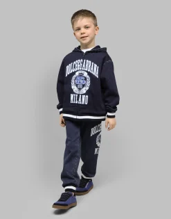 Denim jogging pants with Dolce&Gabbana logo