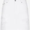 Denim mini skirt with rips