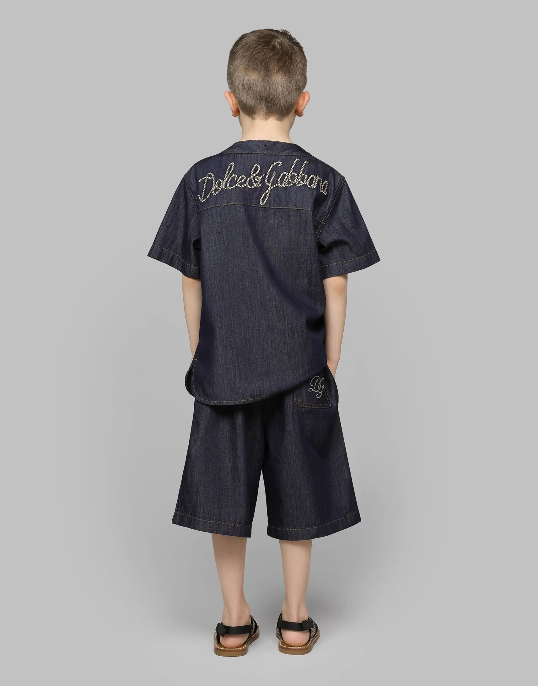 Denim shirt with Dolce&Gabbana logo