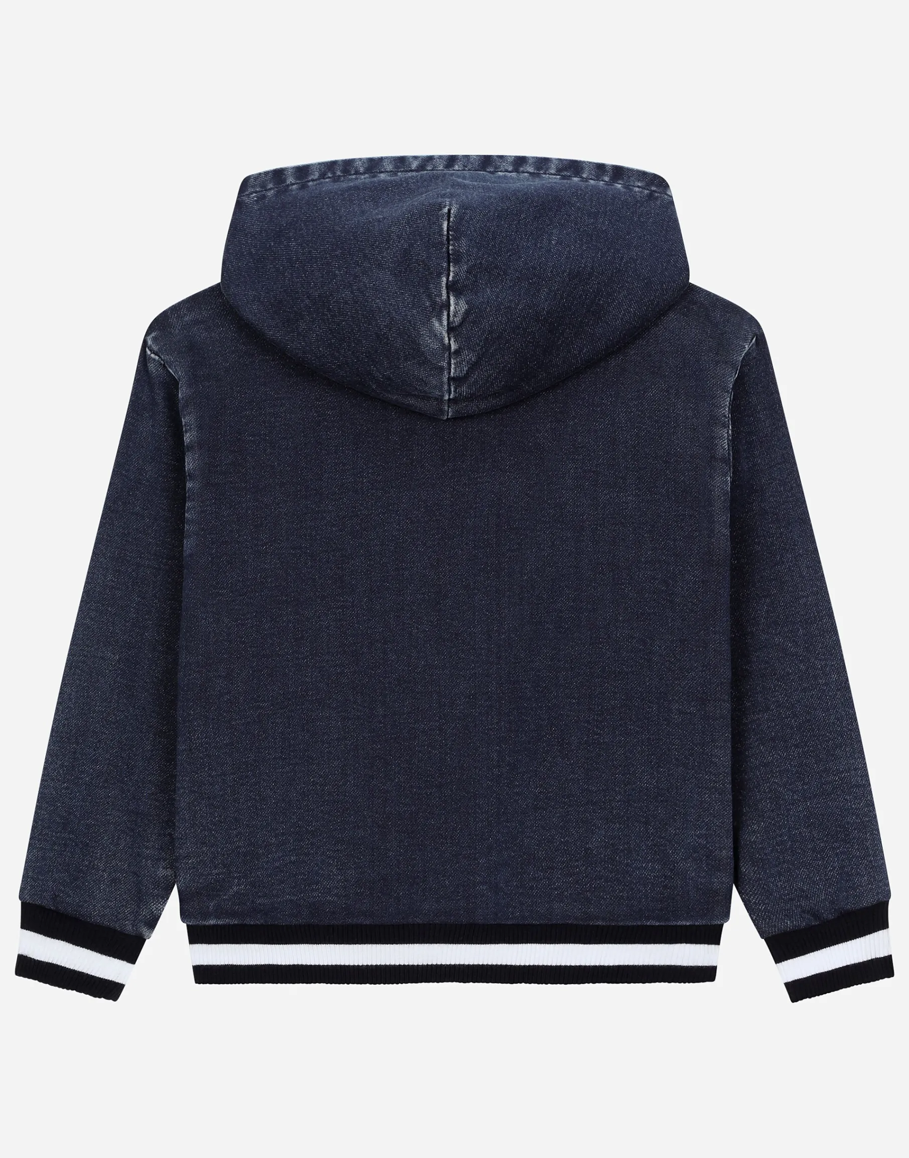 Denim-look jersey hoodie with Dolce&Gabbana logo