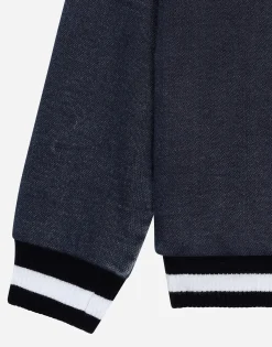 Denim-look jersey hoodie with Dolce&Gabbana logo