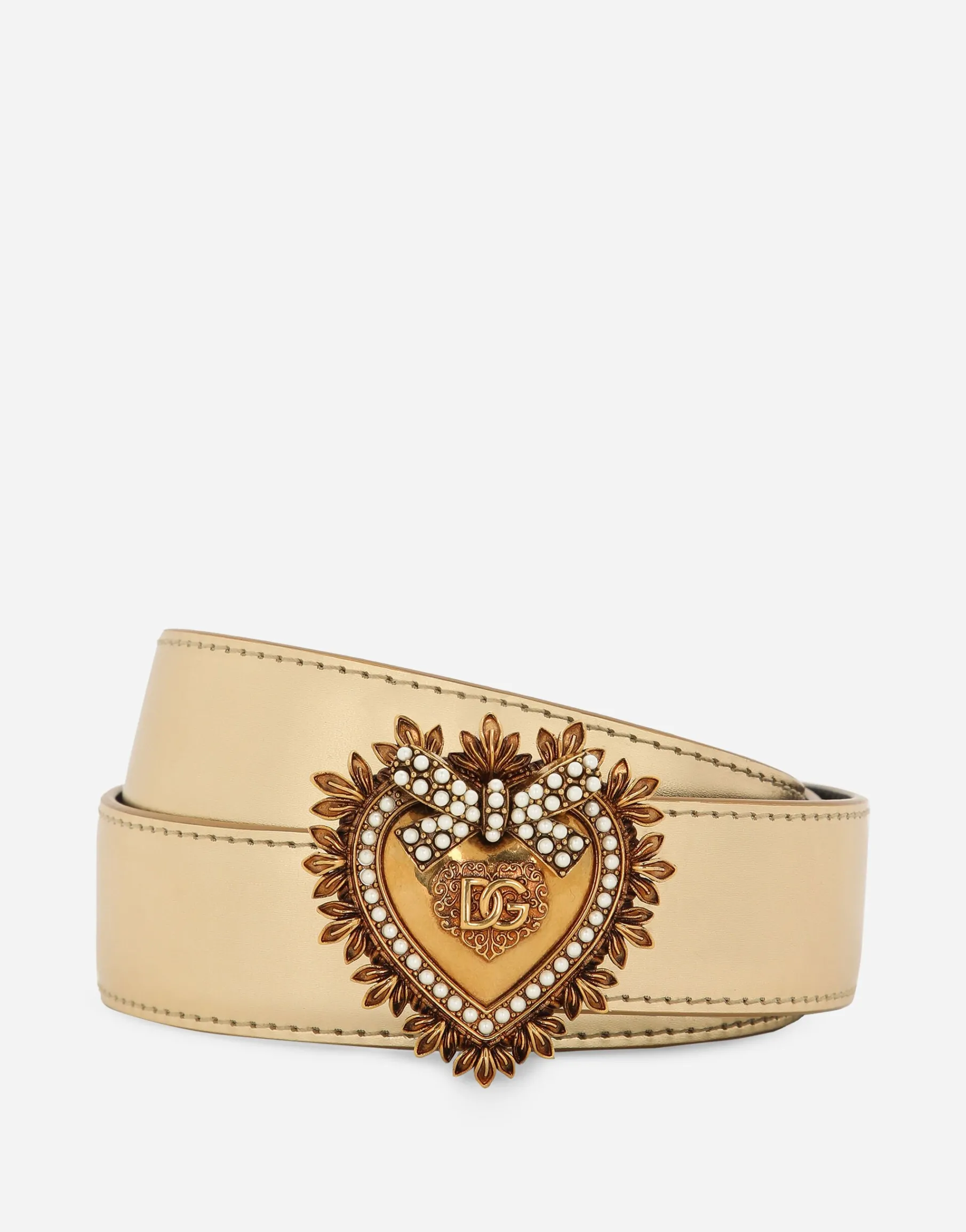 Devotion belt in laminated calfskin
