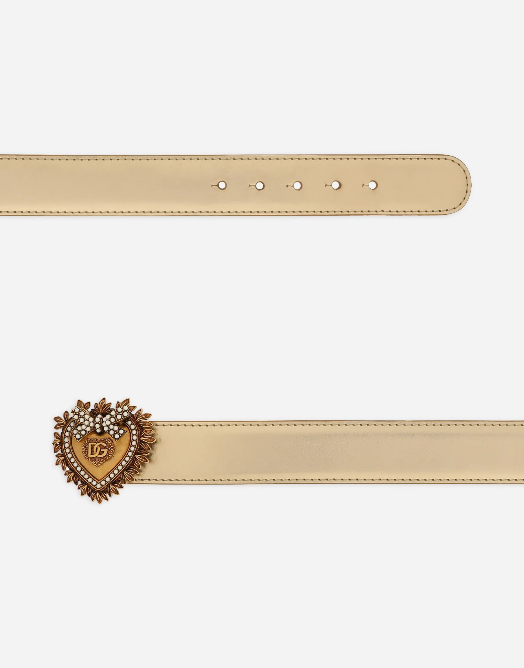 Devotion belt in laminated calfskin