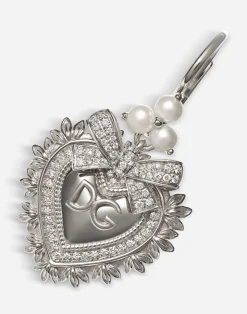 Devotion earrings in white gold with diamonds and pearls