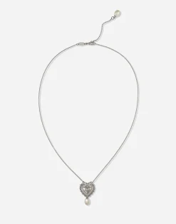 Devotion necklace in white gold with diamonds and pearls