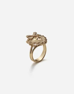 Devotion ring in yellow gold with diamonds