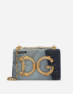 DG Girls bag in patchwork denim and plain calfskin
