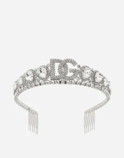 Diadem with crystal embellishment and DG logo