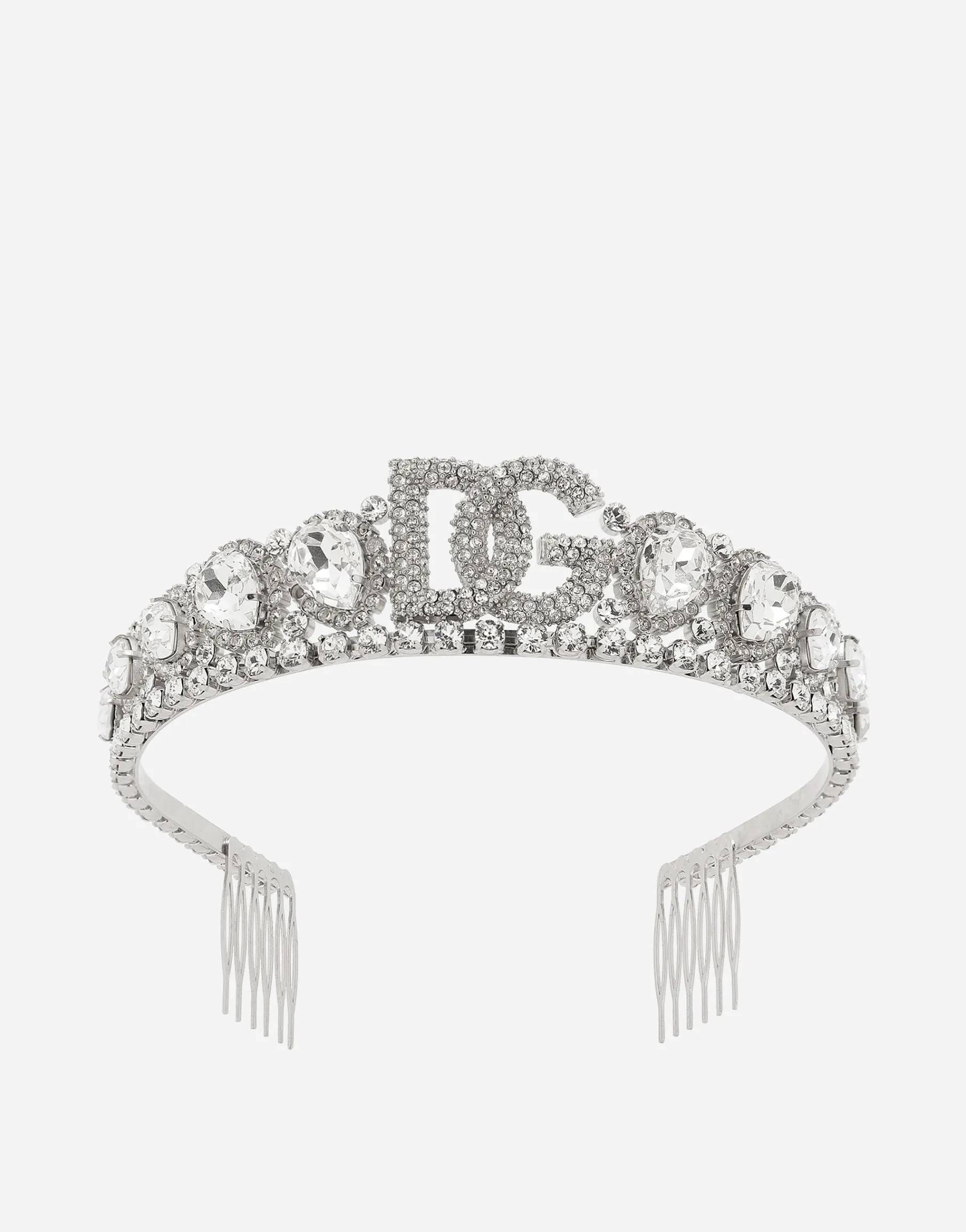 Diadem with crystal embellishment and DG logo