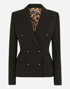 Dolce-fit woolen jacket with branded buttons