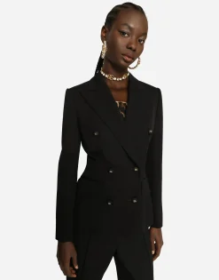 Dolce-fit woolen jacket with branded buttons