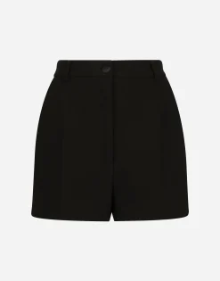 Double wool crepe shorts