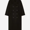 Double-breasted baize coat