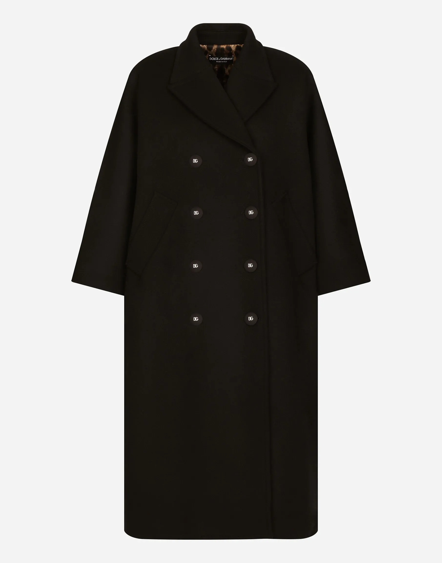 Double-breasted baize coat