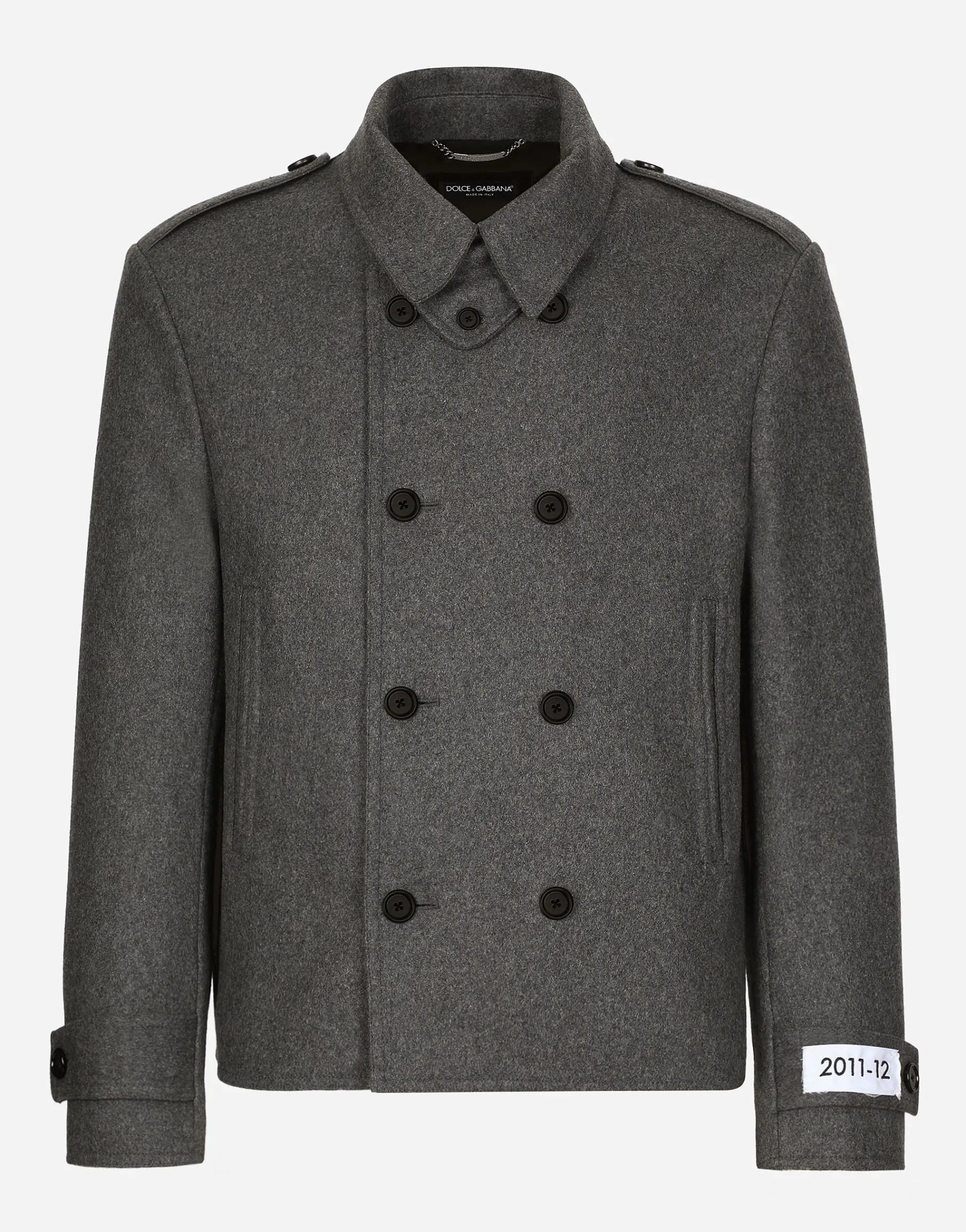 Double-breasted cashmere-blend pea coat