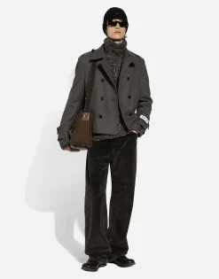 Double-breasted cashmere-blend pea coat
