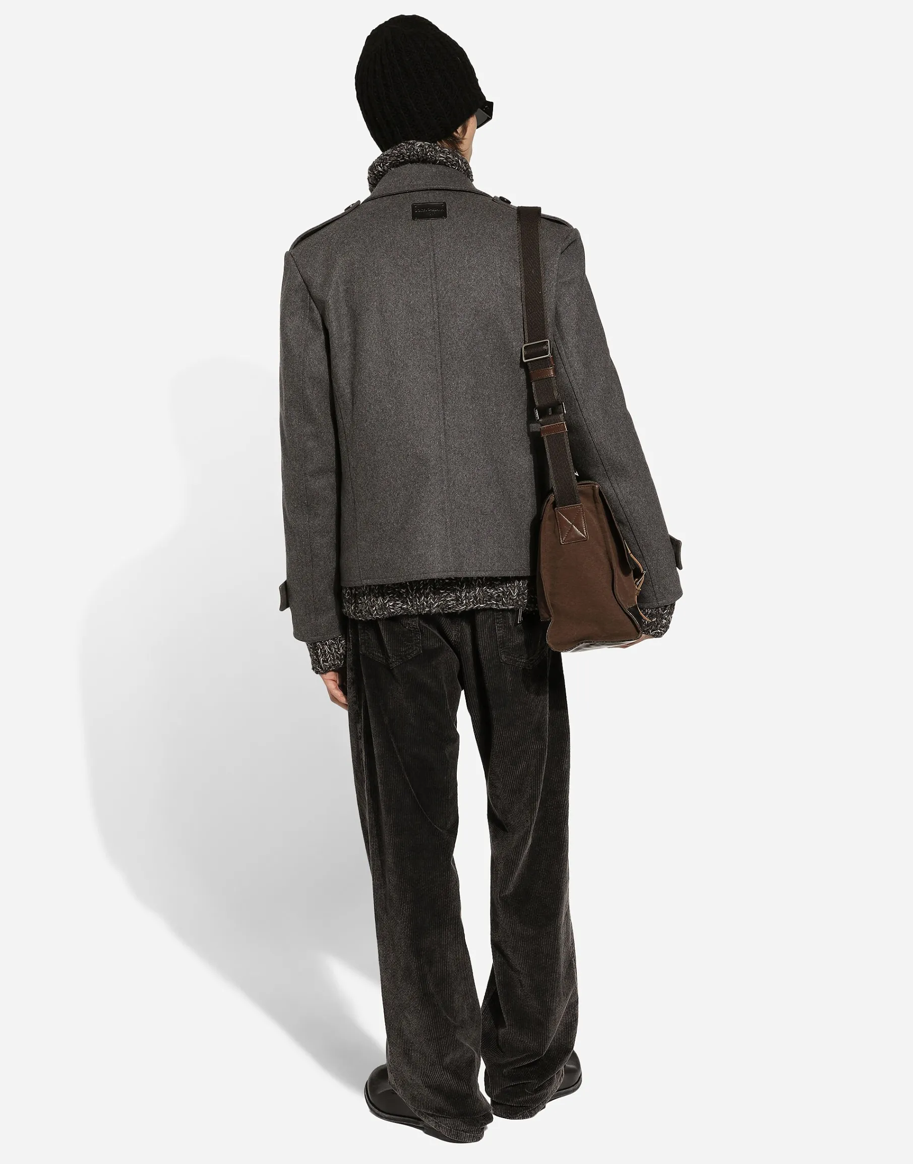 Double-breasted cashmere-blend pea coat