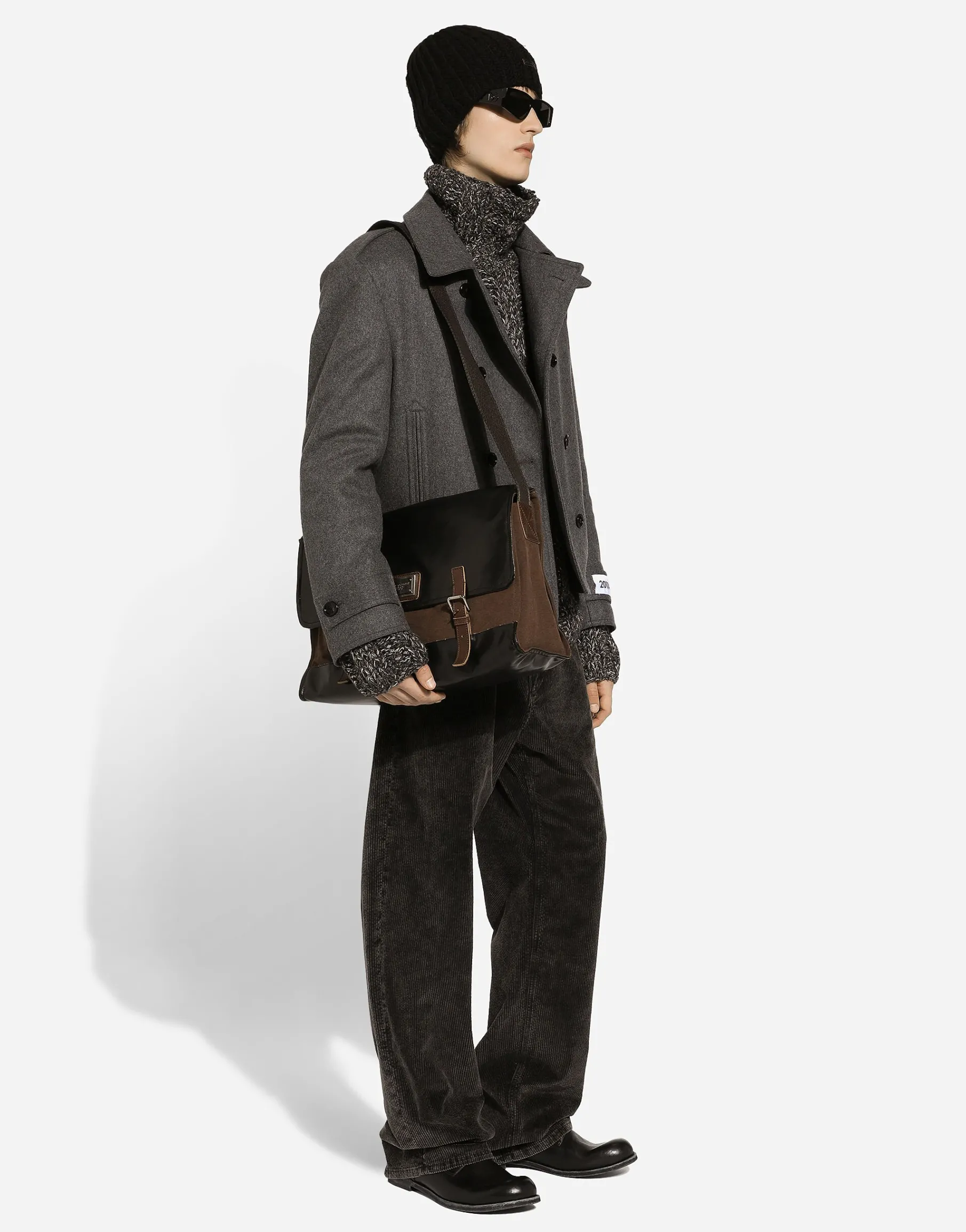 Double-breasted cashmere-blend pea coat