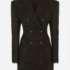 Double-breasted cordonetto lace jacket