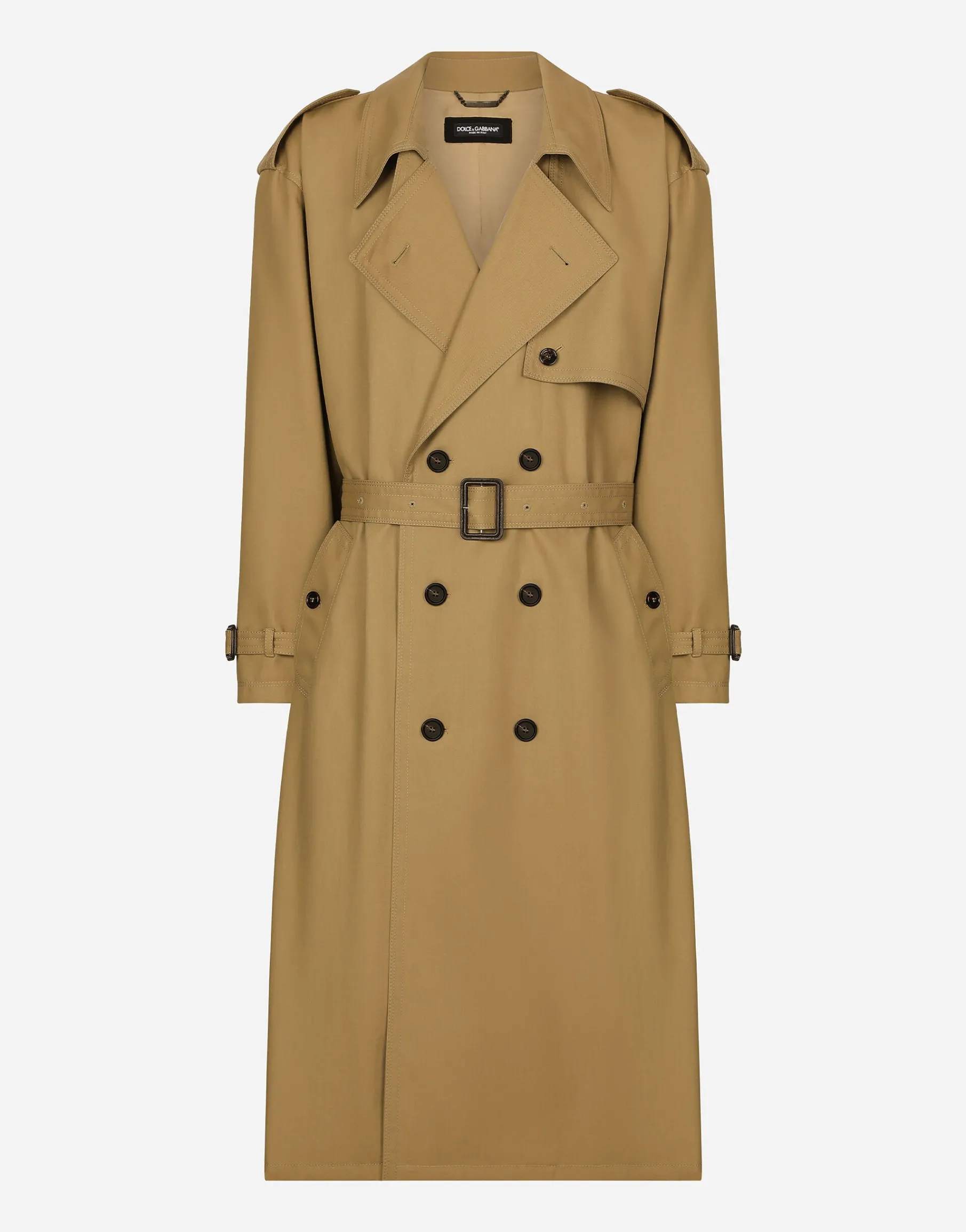 Double-breasted cotton trench coat