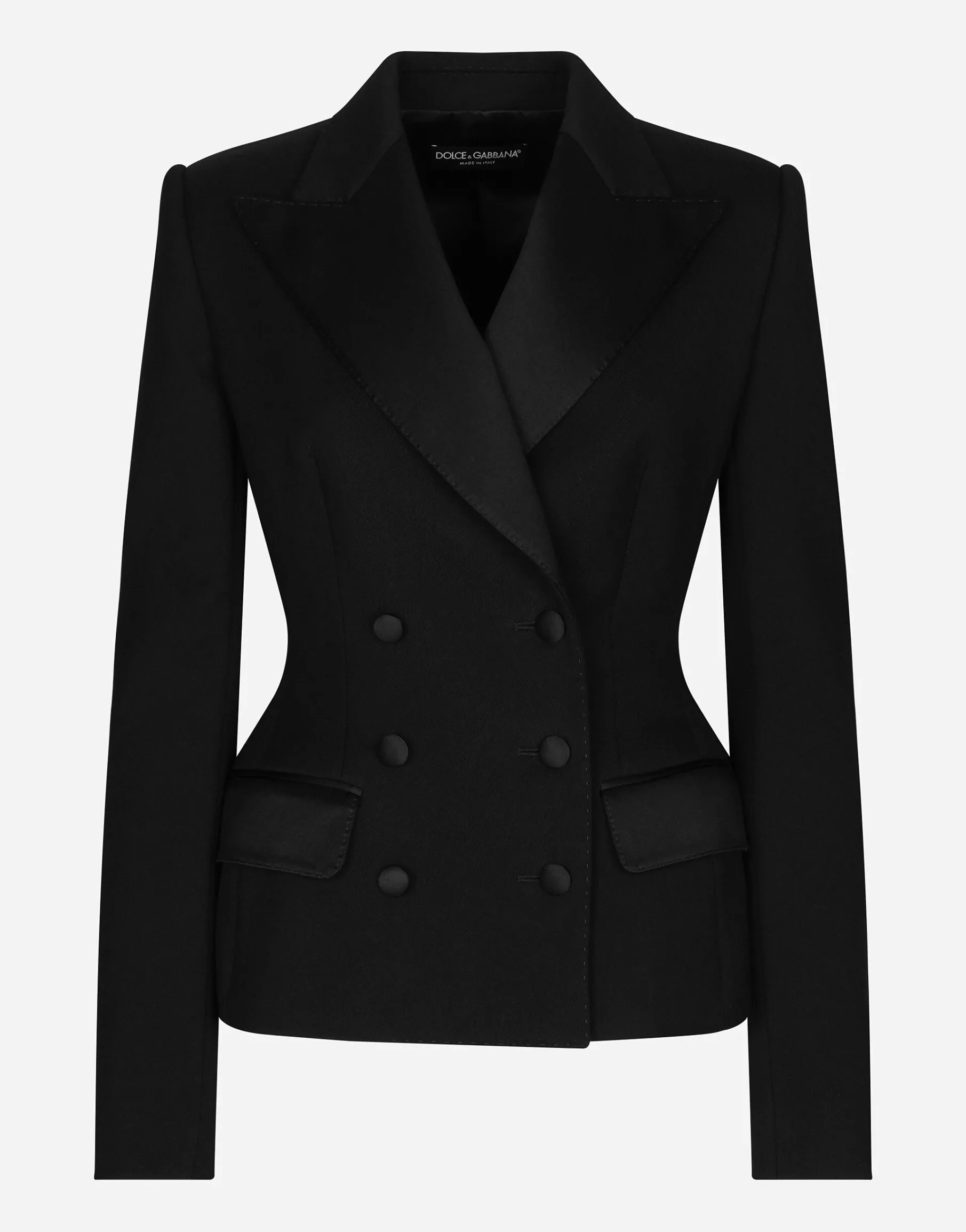 Double-breasted Dolce tuxedo jacket in double stretch wool