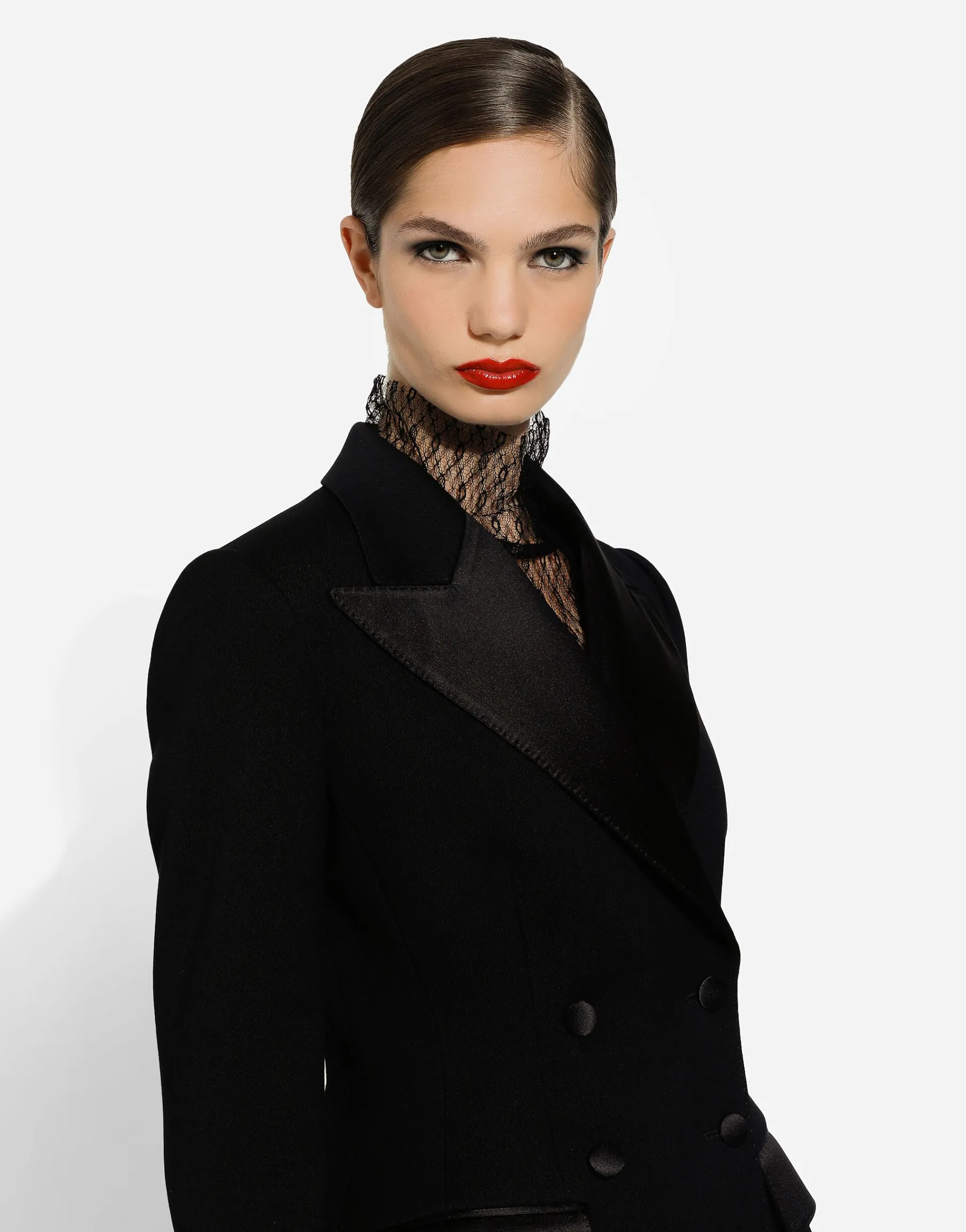 Double-breasted Dolce tuxedo jacket in double stretch wool