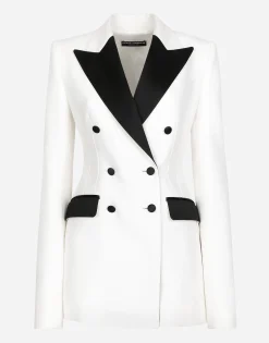 Double-breasted faille Turlington tuxedo blazer