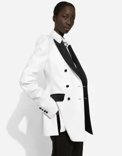 Double-breasted faille Turlington tuxedo blazer