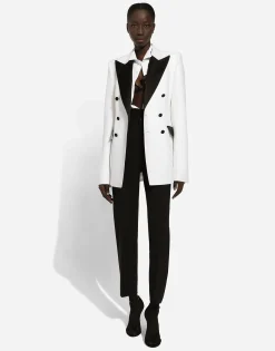 Double-breasted faille Turlington tuxedo blazer