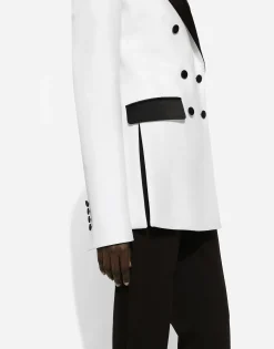 Double-breasted faille Turlington tuxedo blazer