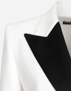 Double-breasted faille Turlington tuxedo blazer